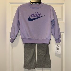 Nike Girls 2 pc Purple Sweater & Gray Leggings